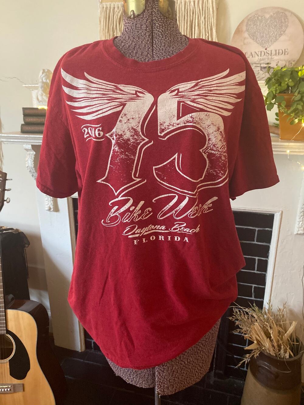 2016 Bike Week Daytona Beach Angel Wings Shirt 75th Anniversary Size LG
